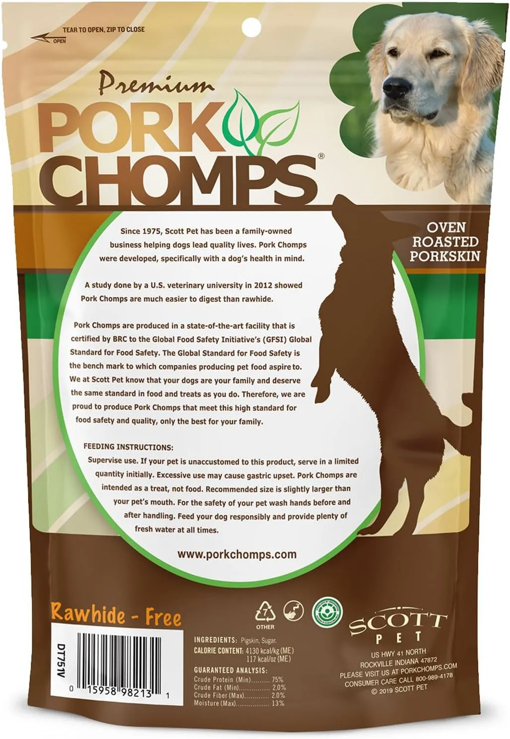 Pork Chomps Roasted Pork Skin Dog Chews, 5-inch Mini Twists, 20 Count