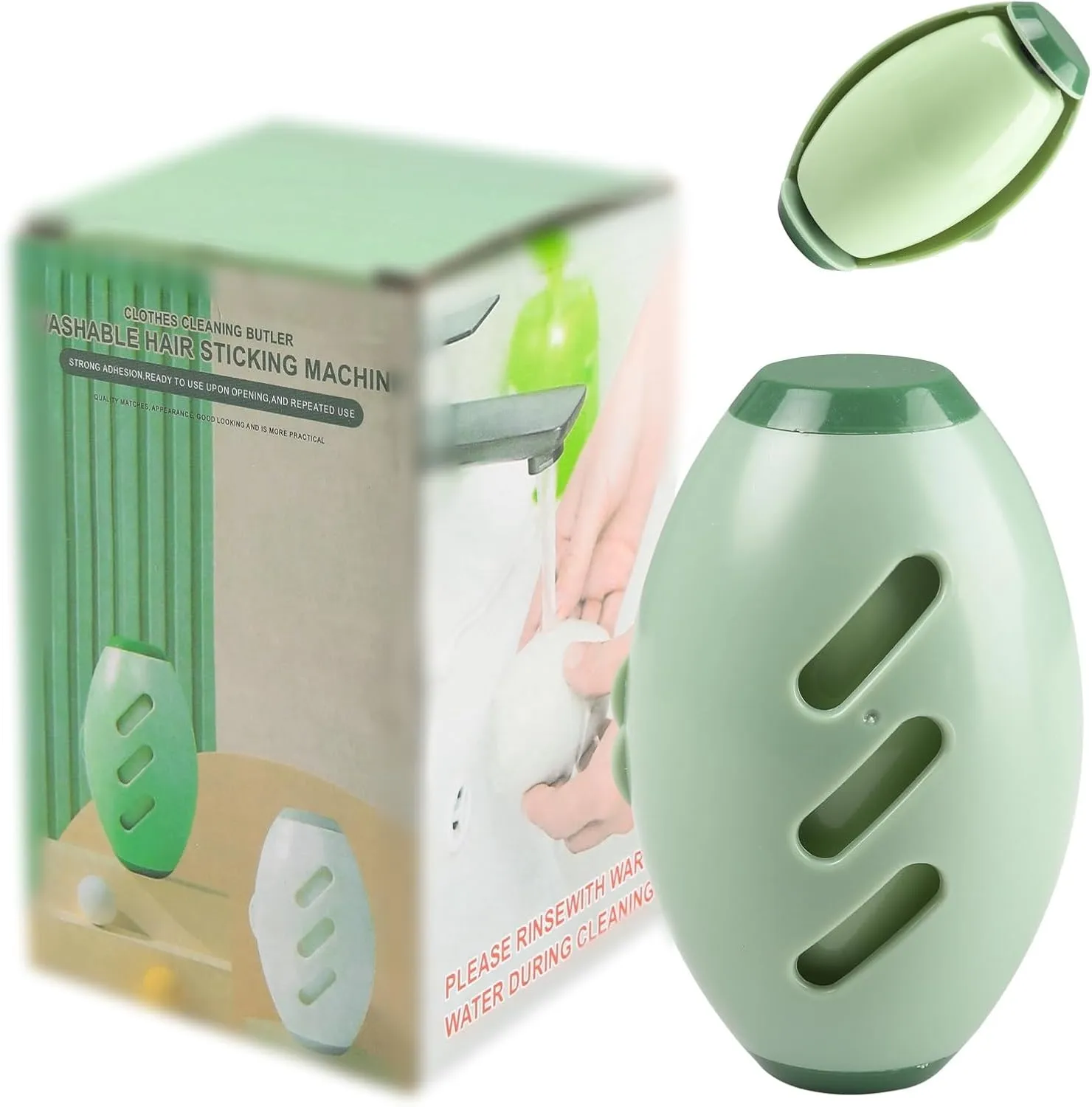 Reusable Lint Rollers for Clothes and Pet Hair, Washable Mini Travel Size Lint Roller for Clothes, Extra Sticky Lint Roller Ball for Plush Fibers, Washable lint Roller,Dust, Clothes (Green)