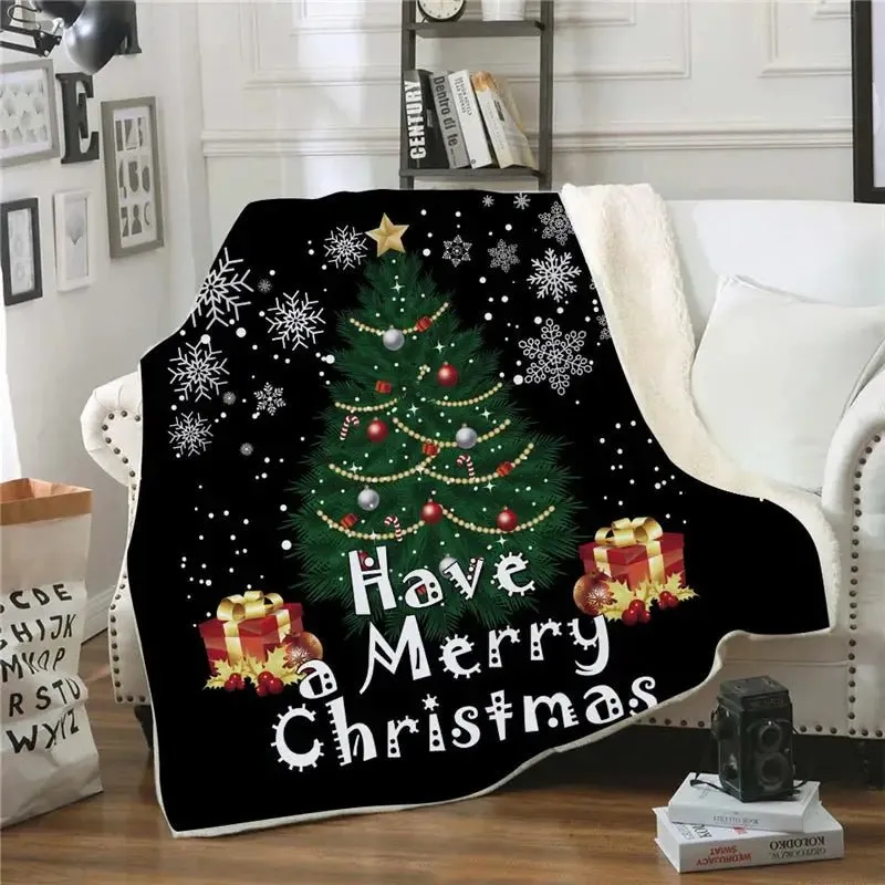 Sherpa Thin Bedding Fashion Throw Blankets For Beds Sofa New Year Gift 3D Christmas Travel Party Home Decoration Quilt Nap Cover