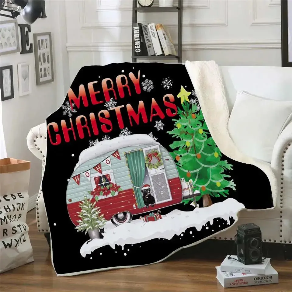 Sherpa Thin Bedding Fashion Throw Blankets For Beds Sofa New Year Gift 3D Christmas Travel Party Home Decoration Quilt Nap Cover