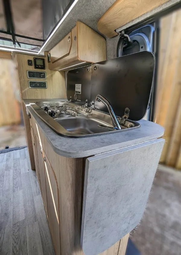The Mamble Camper van Conversion for the 2013 on Ford Transit Custom and 2024 all New Volkswagen Transporter T7