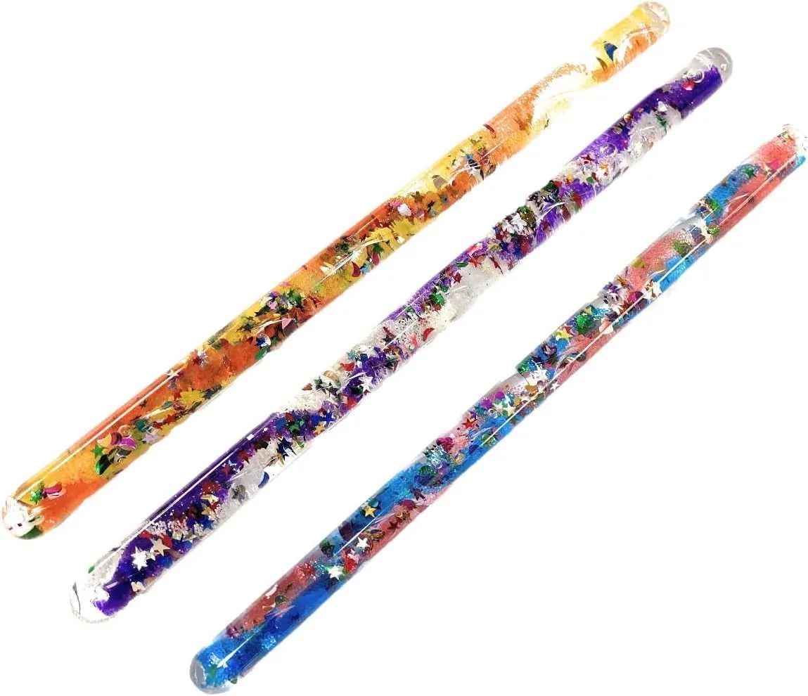 Toysmith Jumbo Spiral Glitter Wands (12.5 Inches) Gift Set Party Bundle - 3 Pack (Assorted)