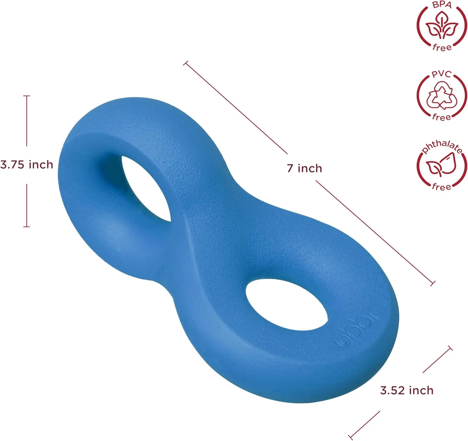 Ubbi Chomp Toy for Medium to Large Dog Breeds, Durable Natural Rubber, Blue