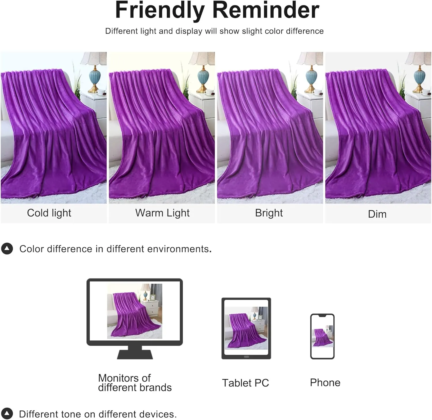 uxcell Pet Dog Blanket, Flannel Fleece Puppy Blanket Solid Plush Warm Rug Blankets and Throws for Small-Medium Dogs Cats Doggy Sleeping Mat, Purple 27x40 Inch
